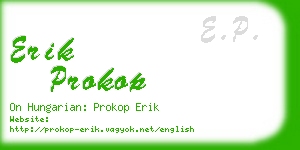 erik prokop business card